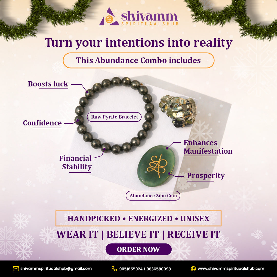 Wealth Abundance Combo – Raw Pyrite Bracelet (8mm) + Abundance Zibu Coin