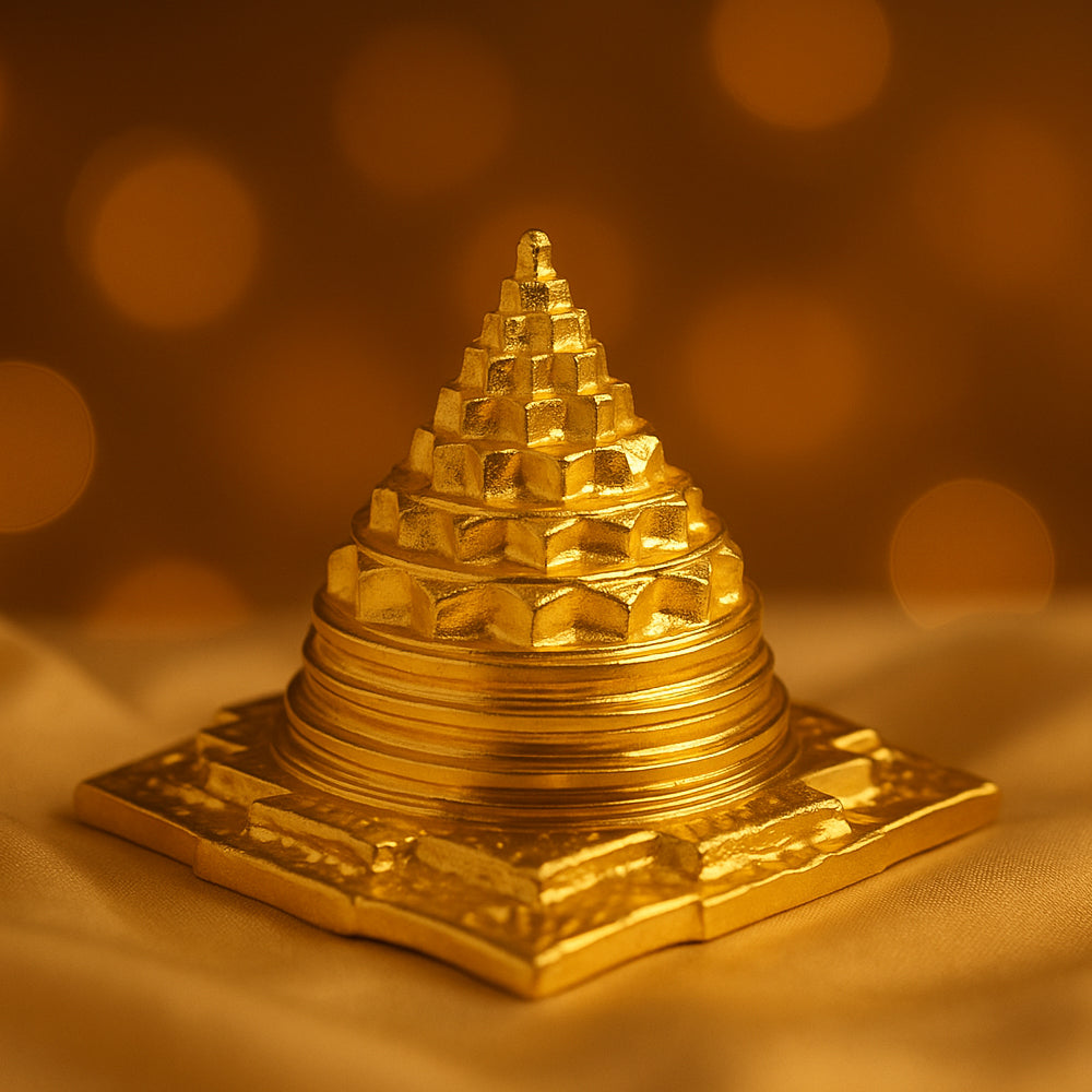 Brass Meru Shree Yantra – 2x2 Inch | Symbol of Wealth, Prosperity & Harmony