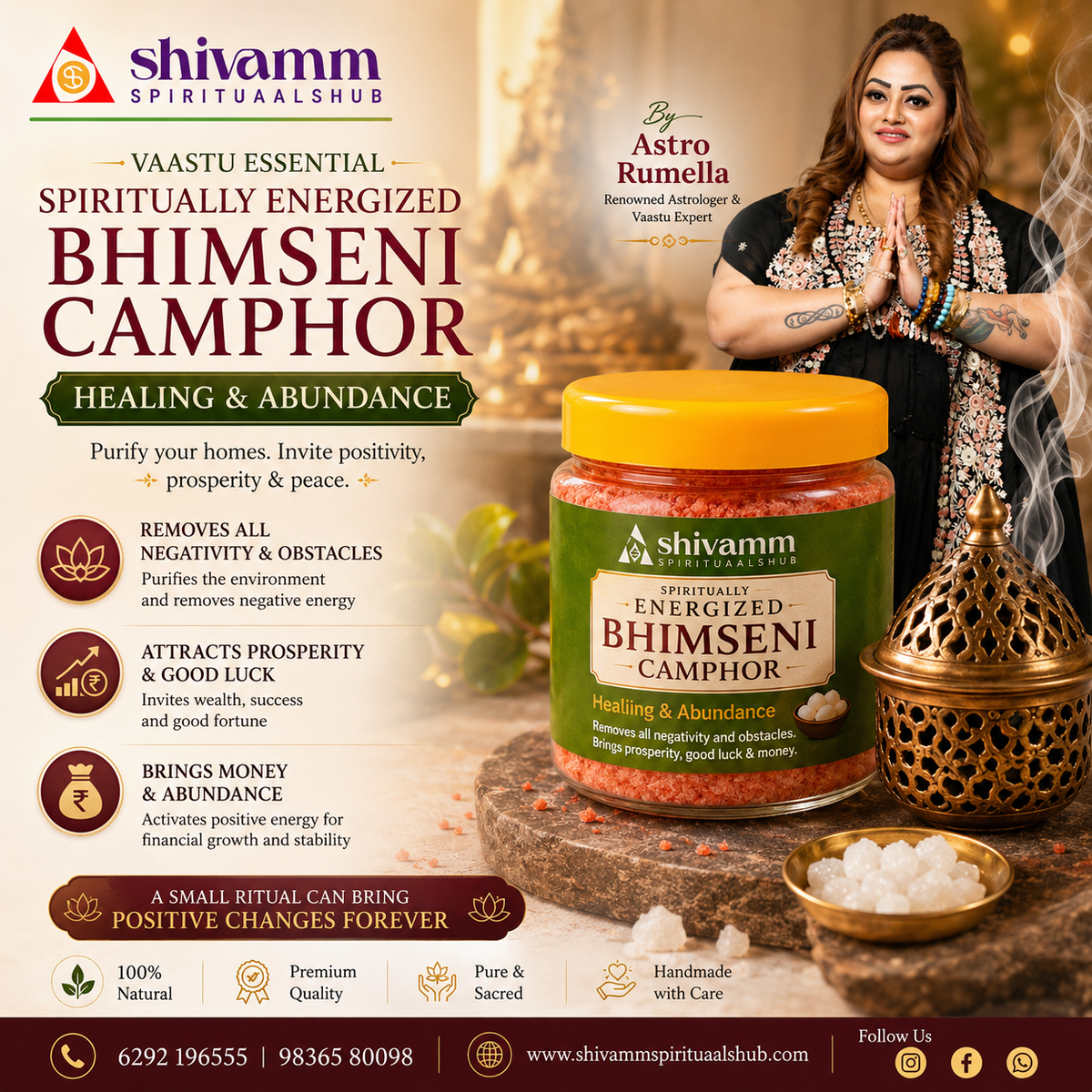 Energized Vimseni Kapoor – Healing & Abundance Camphor 200gm