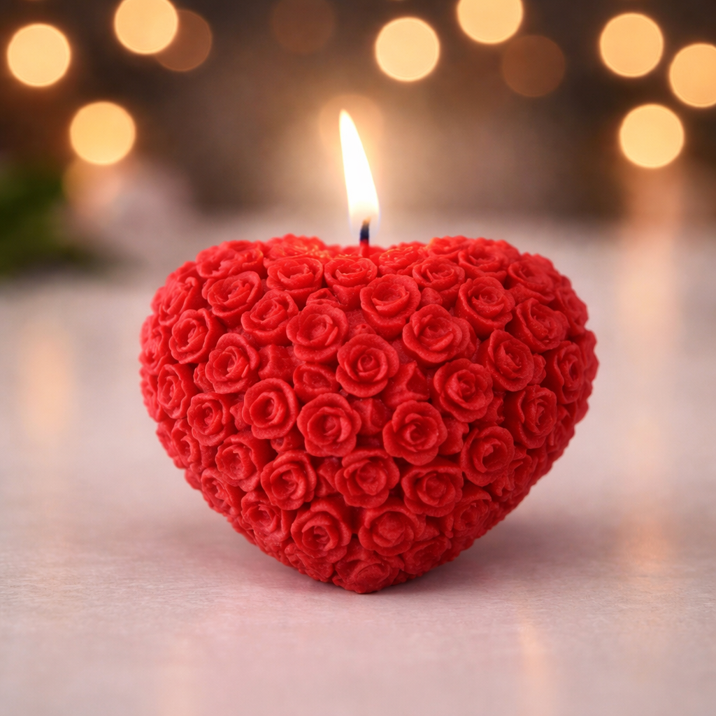 Rose Heart Candle