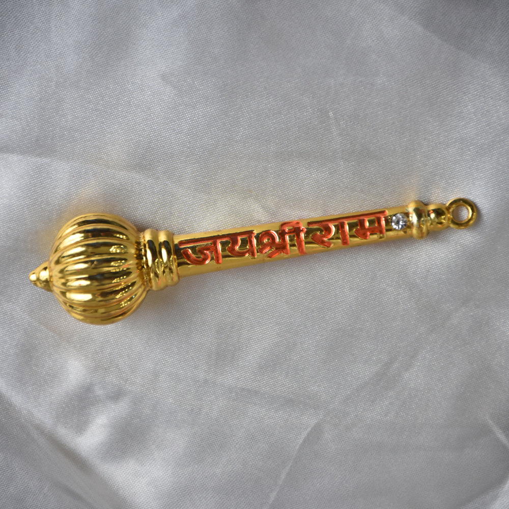 Golden Hanuman Ji Bajrang Bali Gada – Brass Handcrafted Symbol of Power & Protection