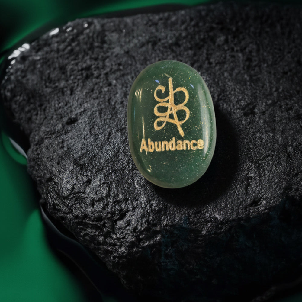 Green Aventurine Zibu Coin – “Abundance & Prosperity” Symbol.